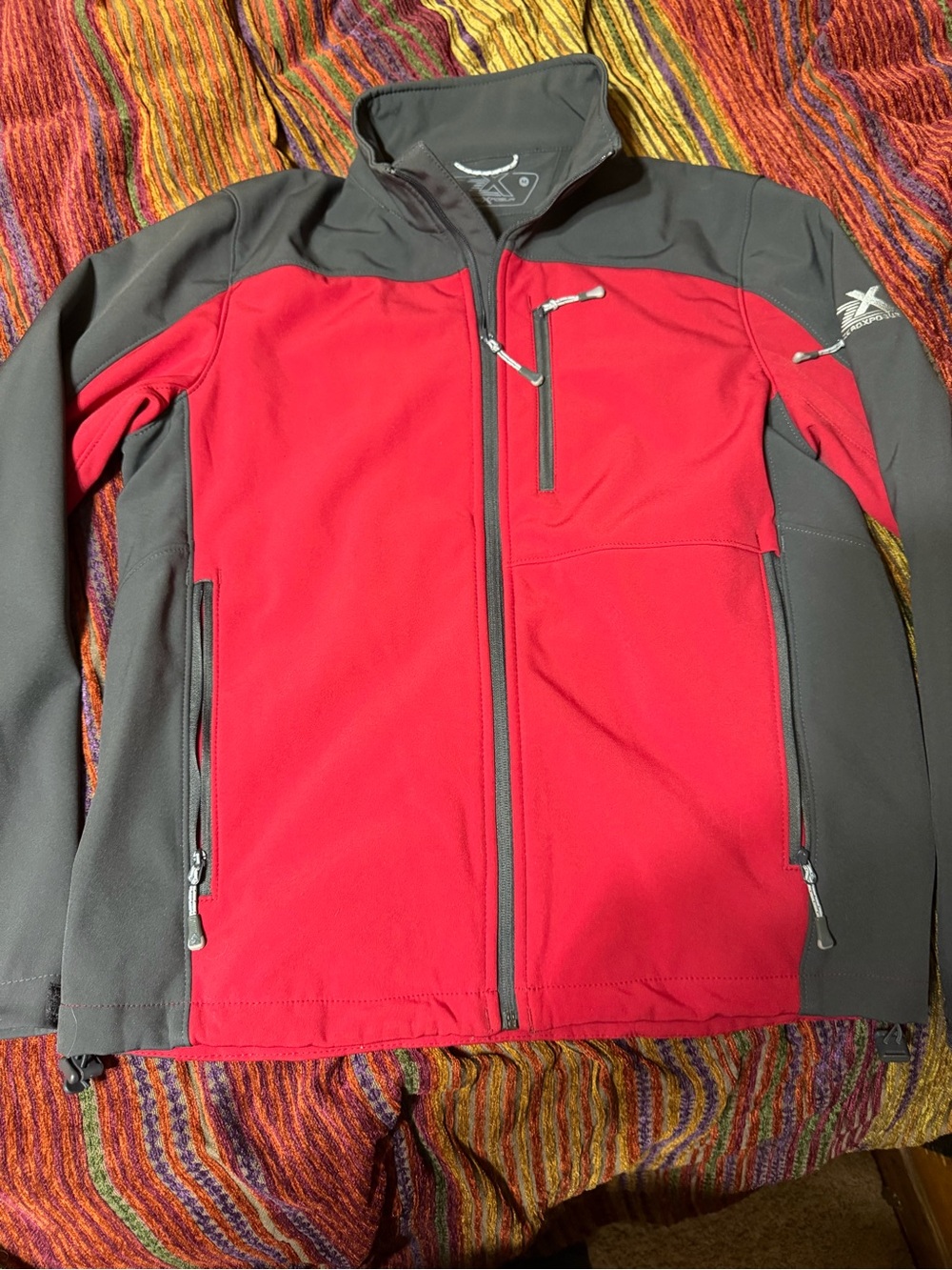 ZeroXposur Red and Gray Men's Softshell Windbreaker